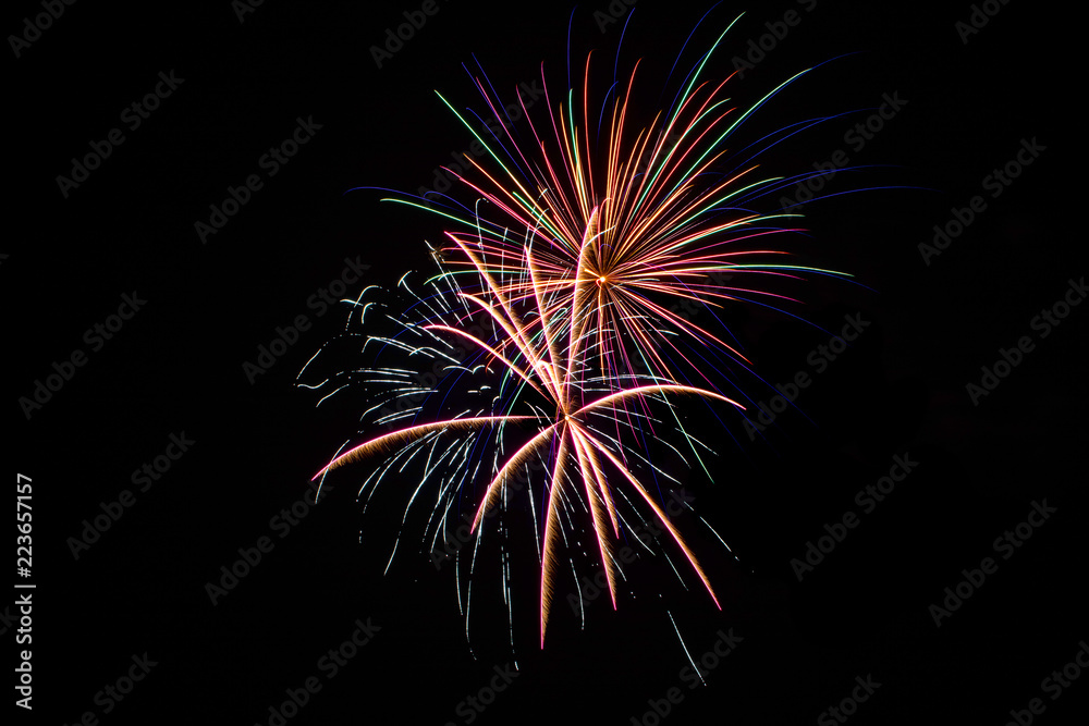 Sparkle fireworks in the night sky Sparkle fireworks in the night sky