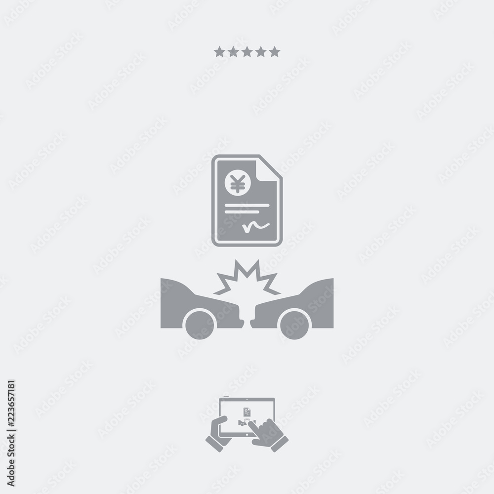 Car insurance payment - Yen - Vector web icon Car insurance payment - Yen - Vector web icon