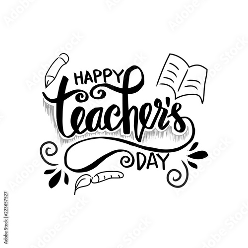 Happy teacher's day greeting card.