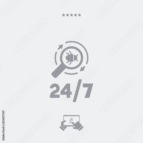 Antivirus service 24/7 - Minimal vector icon