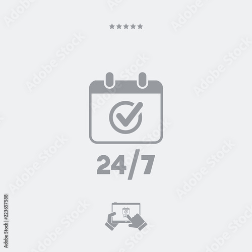 Calendar icon - 24/7 services - Vector web icon