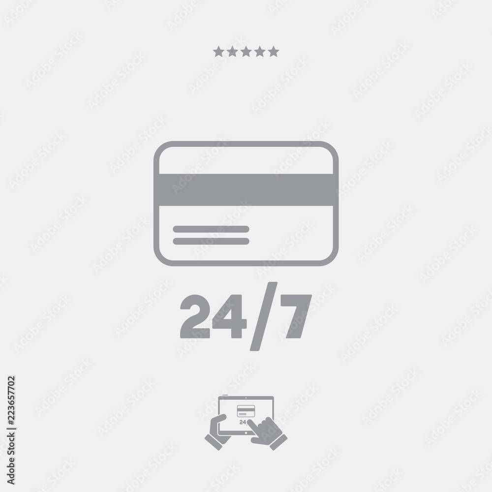 Steady credit card services 24/7 - Vector web icon