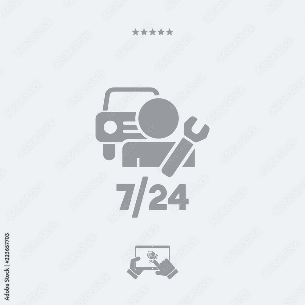 Steady car assistance services - Vector web icon