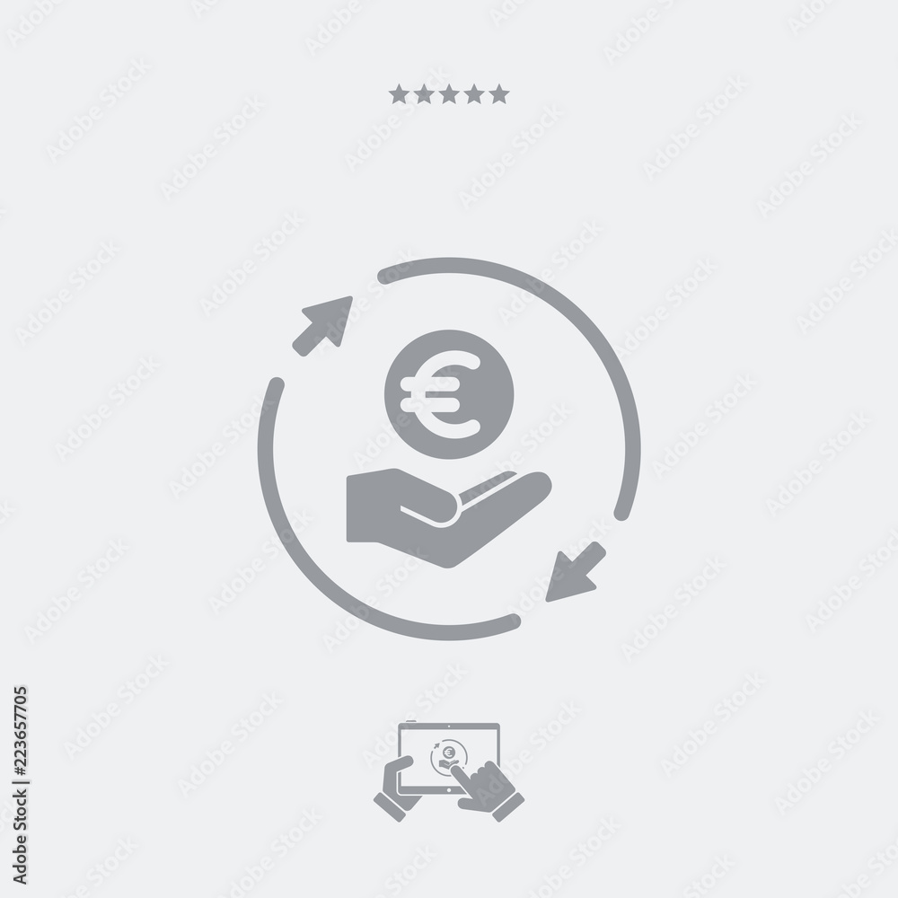 Steady money services - exchange or transfer - Vector web icon