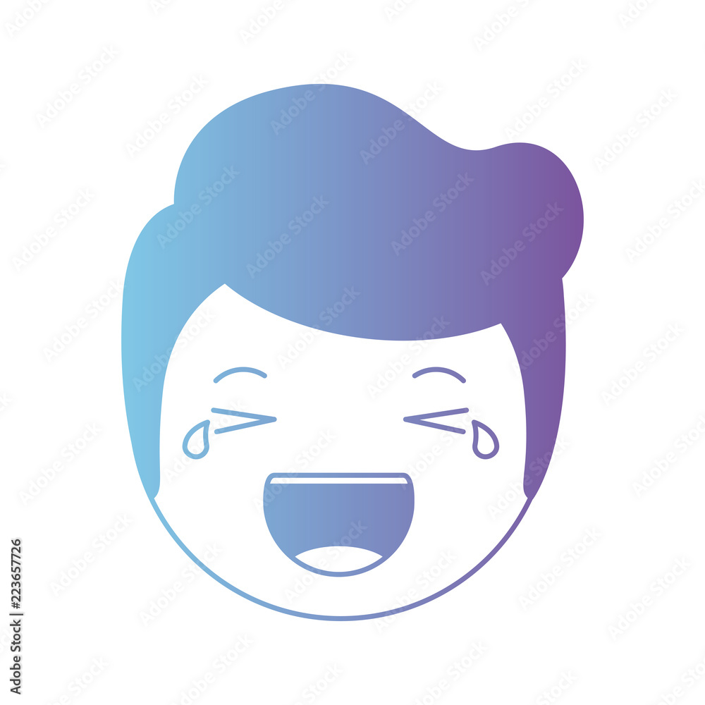 cartoon happy man head kawaii character cartoon happy man head kawaii character