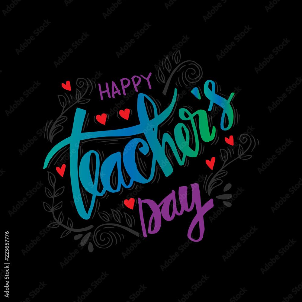 Happy teacher's day greeting card.