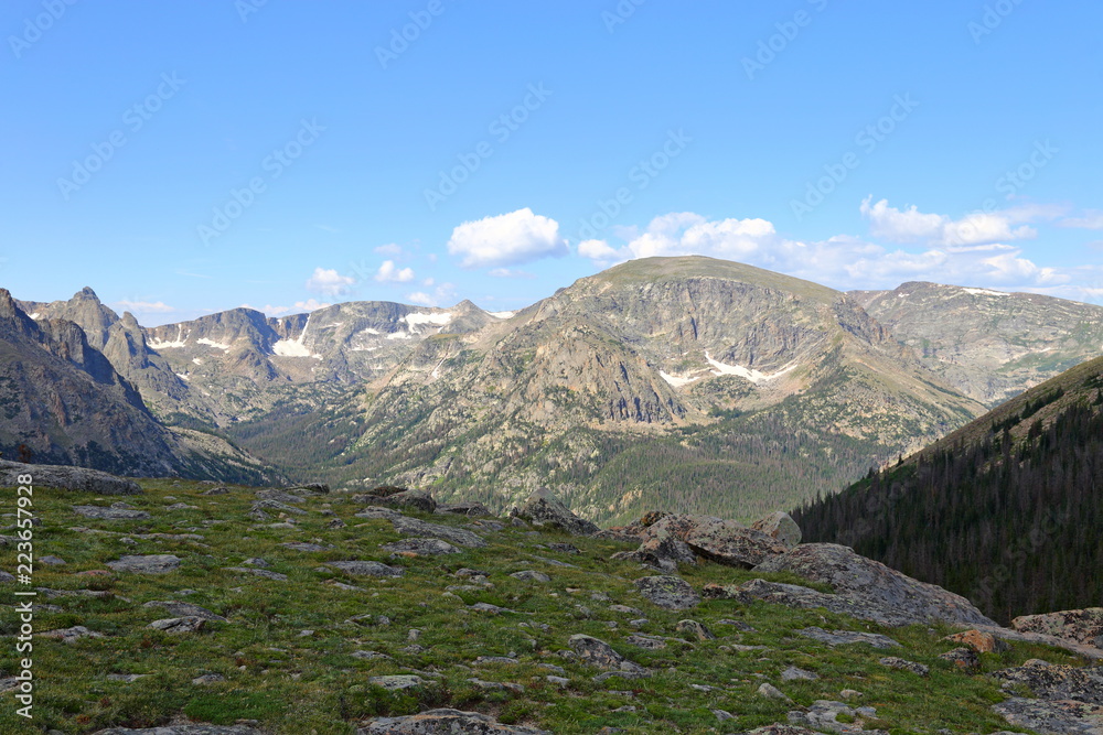 Scenic views from Trail Ridge Road, Rocky Mountain National Park in Colorado, USA.