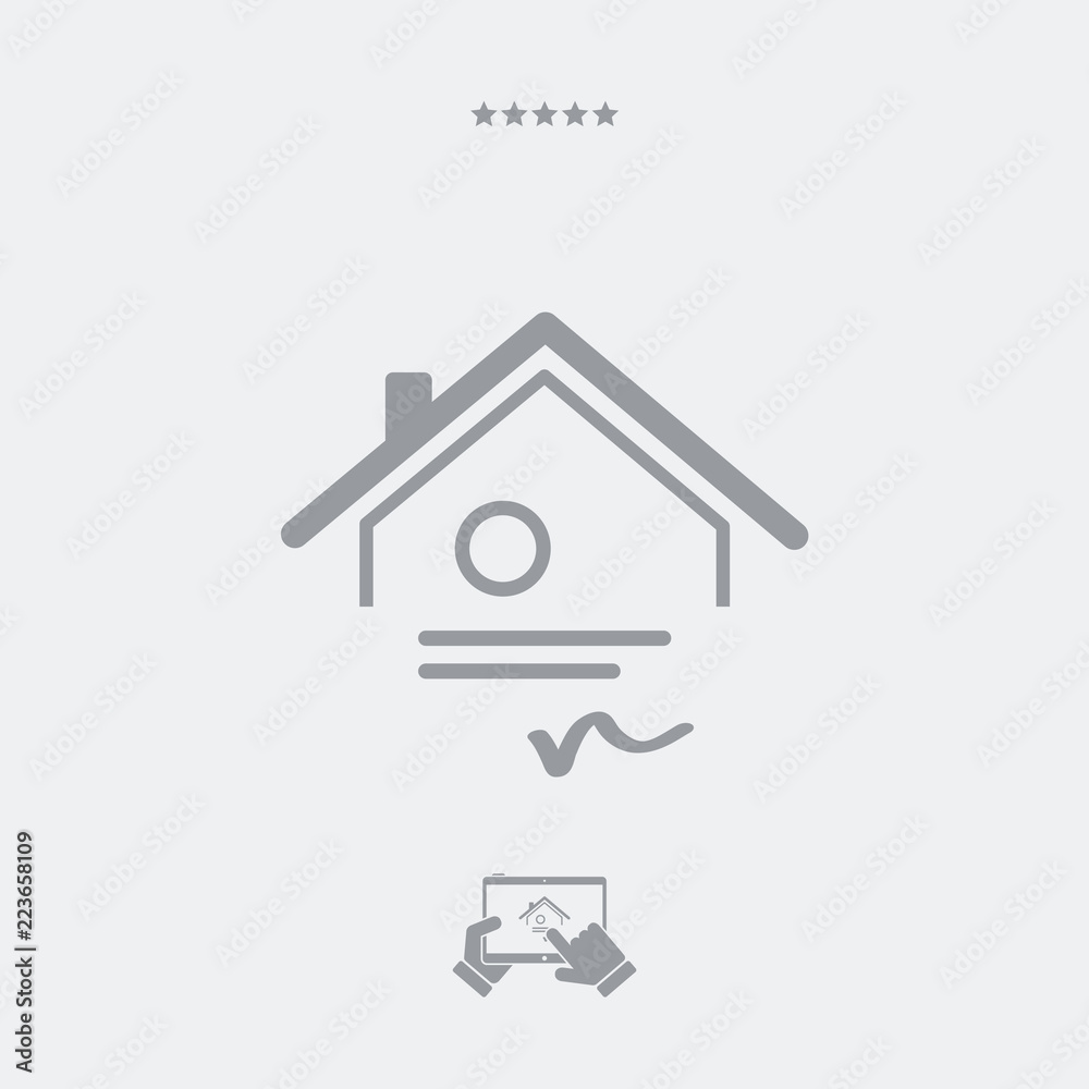 Home certification - Vector web icon Home certification - Vector web icon