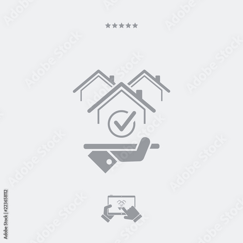 Choose the perfect house - Vector web icon