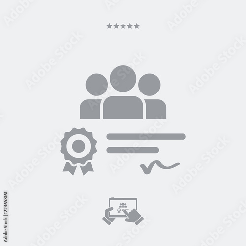 Certification of collaboration - Vector web icon