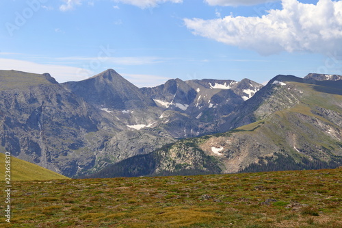 Scenic views from Trail Ridge Road, Rocky Mountain National Park in Colorado, USA.
