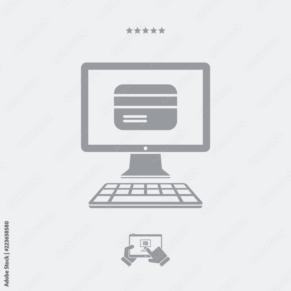Online banking services - Vector web icon Online banking services - Vector web icon