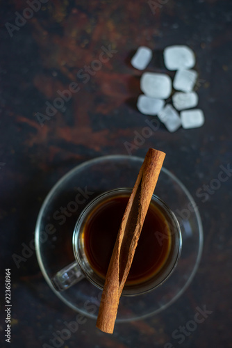 Cinnamon on coffee cup