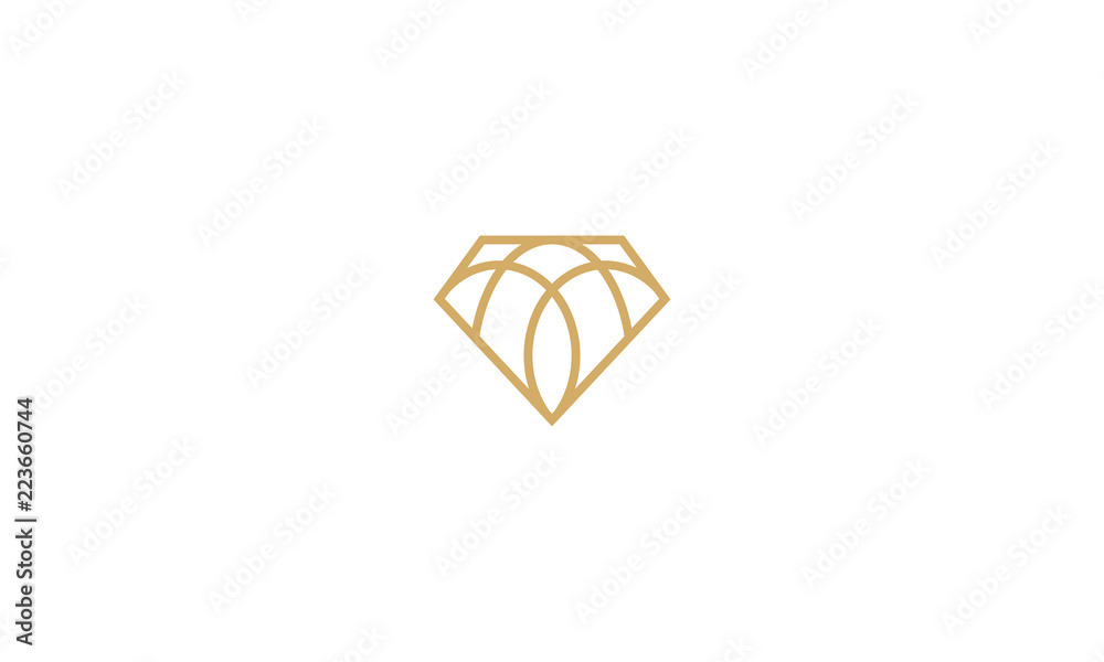 abstract diamond line art vector icon logo