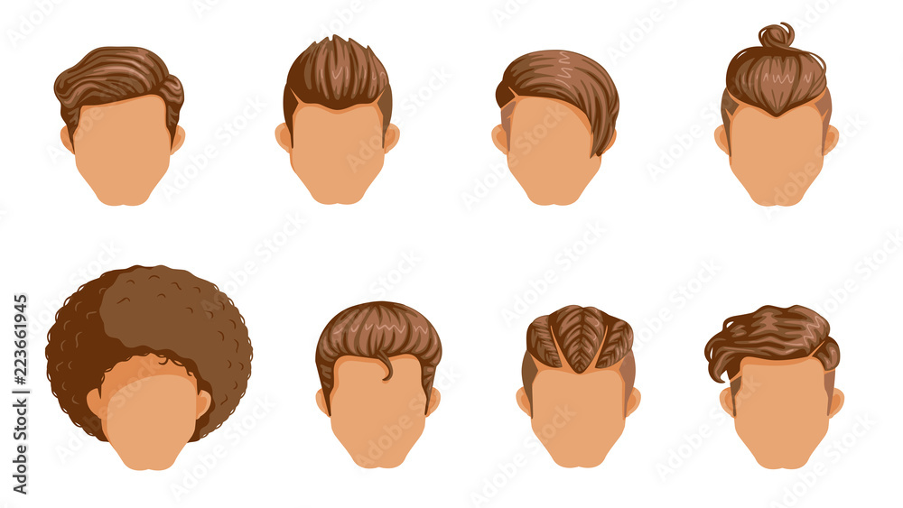 Retro Hairstyle Men. male retro hair. Mohawk Hair, Hairstyles dating rock,  Hairdo, skinhead. The classic and trendy. salon hairstyles for haircut.  vector icon set isolated on white background. Stock Vector | Adobe