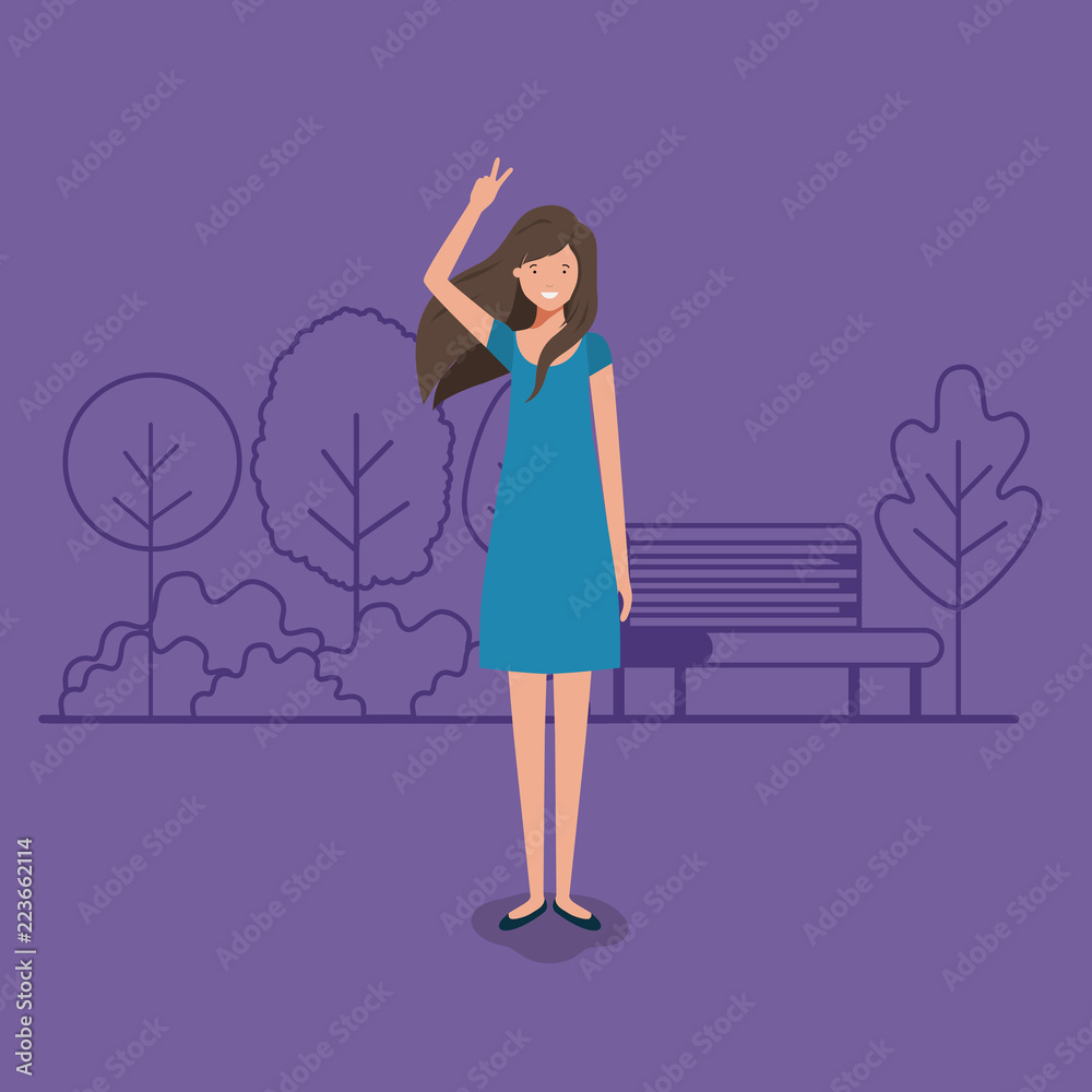 young business woman on the park young business woman on the park