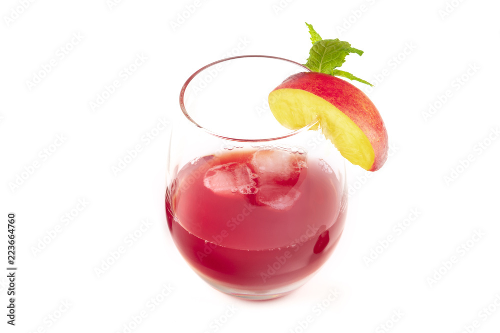 A photo of a vibrant red drink on a white background with a place for text A photo of a vibrant red drink on a white background with a place for text