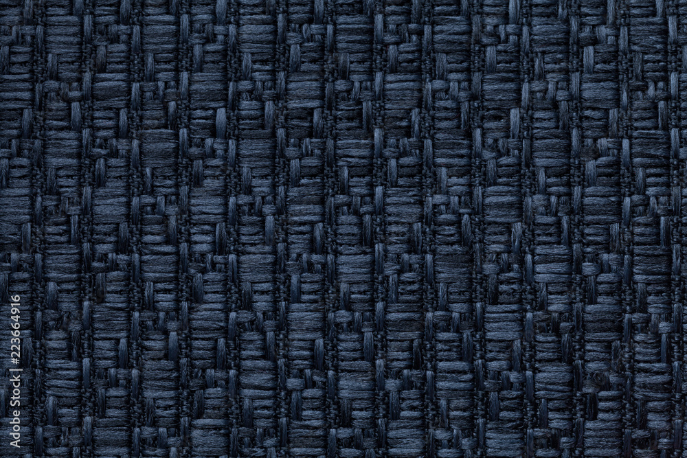 Dark blue knitted woolen background with a pattern of soft, fleecy cloth. Texture of textile closeup. Dark blue knitted woolen background with a pattern of soft, fleecy cloth. Texture of textile closeup.