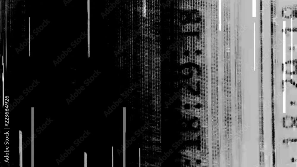 Artistic graphic mask including video footage, computer generated elements and analog glitches mixed together.