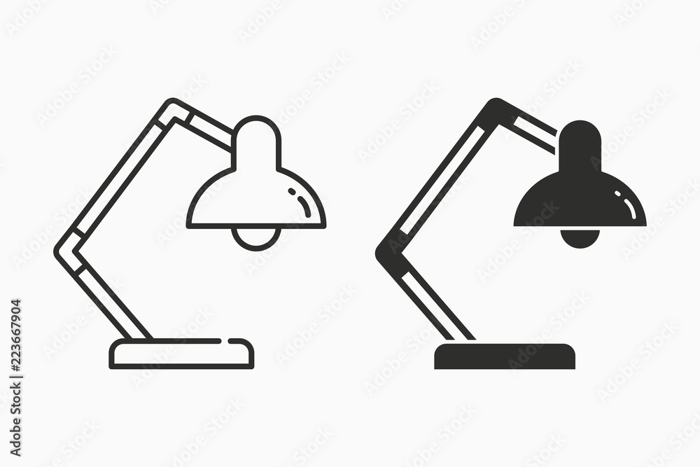 Table lamp light vector icon for graphic and web design. Table lamp light vector icon for graphic and web design.