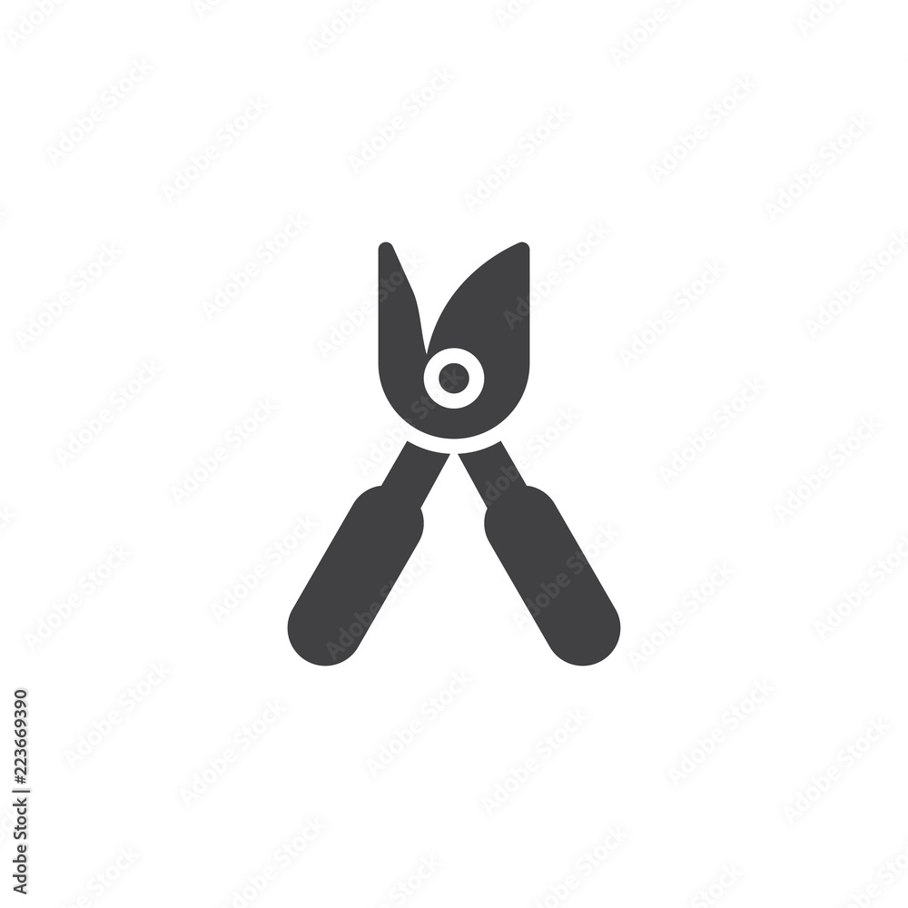 Pruning shears vector icon. filled flat sign for mobile concept and web design. Gardening tool simple solid icon. Symbol, logo illustration. Pixel perfect vector graphics Pruning shears vector icon. filled flat sign for mobile concept and web design. Gardening tool simple solid icon. Symbol, logo illustration. Pixel perfect vector graphics