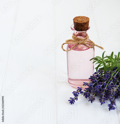 Essential oil with fresh lavender