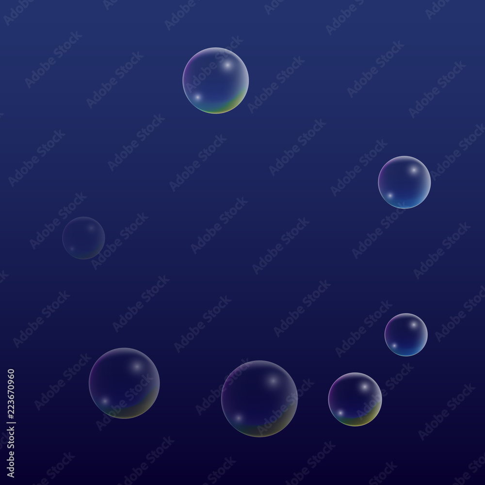 ubble with Hologram Reflection. Set of Realistic Water or Soap Bubbles for Your Design. ubble with Hologram Reflection. Set of Realistic Water or Soap Bubbles for Your Design.