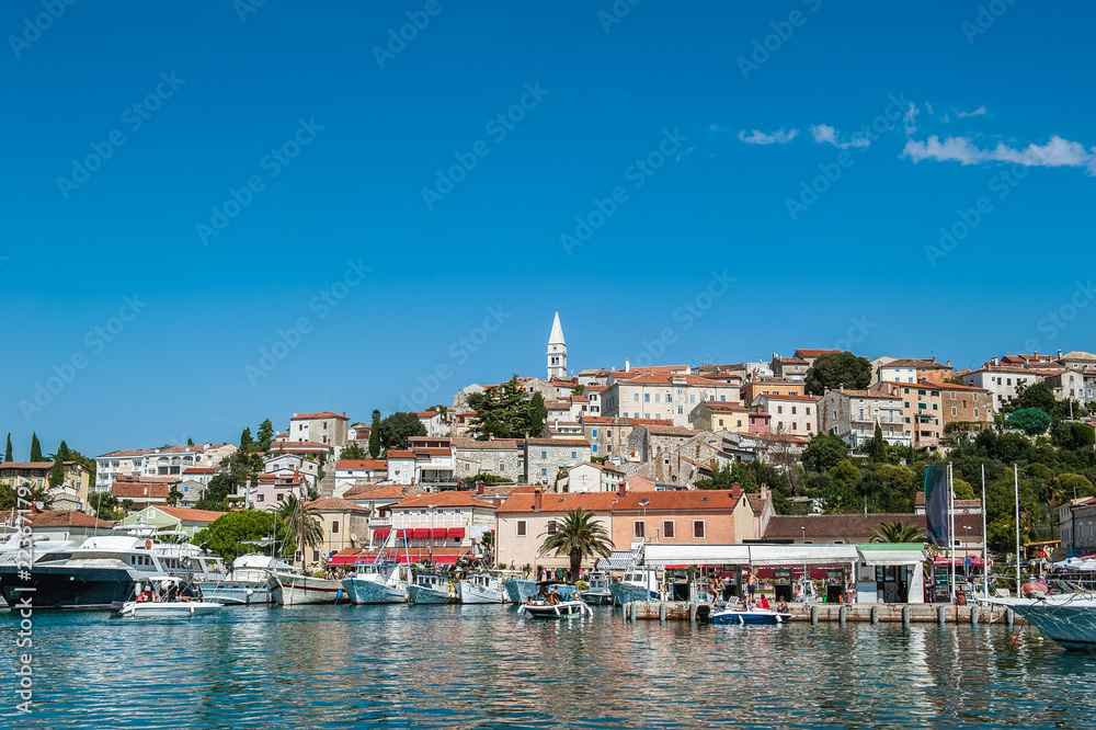 Vrsar harbour on the Adriatic sea in Istria, Croatia