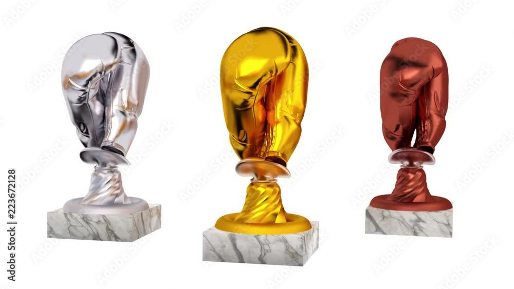 Boxing Abstract Trophy Boxing Gold Silver and Bronze Trophies with Marble Bases in Infinite ...