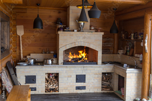 fireplace made of bricks