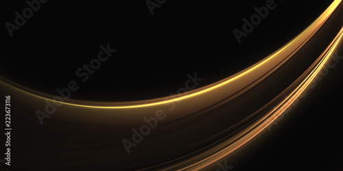 Abstract golden wave on a black background
