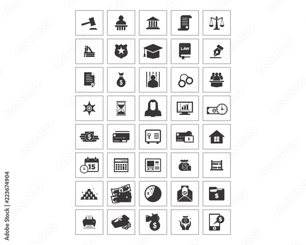 variation mixed black law finance image vector icon logo symbol set variation mixed black law finance image vector icon logo symbol set