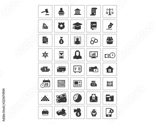 variation mixed black law finance image vector icon logo symbol set