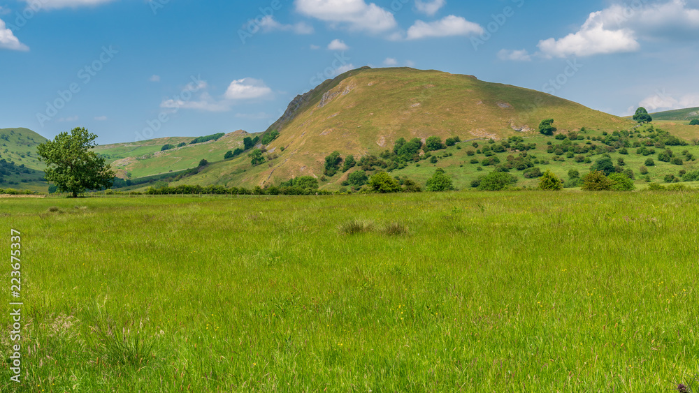 Peak District landscape with Chrome Hill, near Hollinsclough in the East Midlands, Derbyshire, England, UK Peak District landscape with Chrome Hill, near Hollinsclough in the East Midlands, Derbyshire, England, UK
