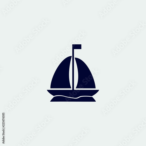 boat icon, vector illustration. flat icon
