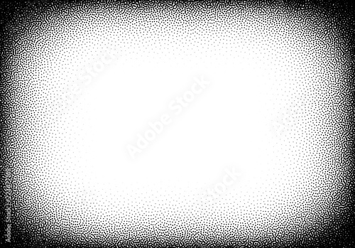 Dotwork gradient background, black and white scattered stipple dots