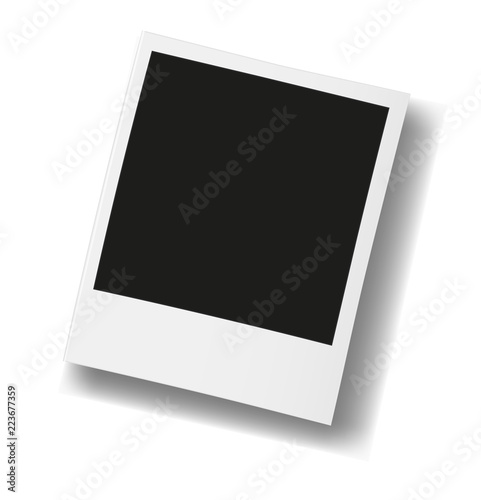 Realistic old photo frame isolated on white background.