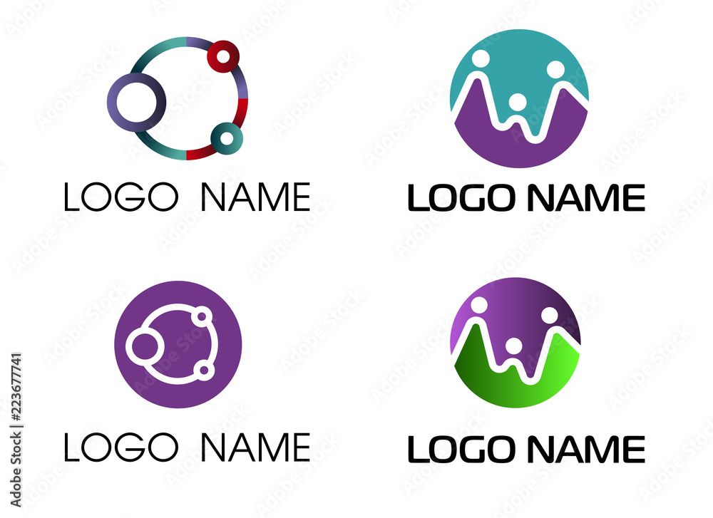 Family Logo Design Template. Teamwork chain logo. Business team union concept icon on white background. Family Logo Design Template. Teamwork chain logo. Business team union concept icon on white background.