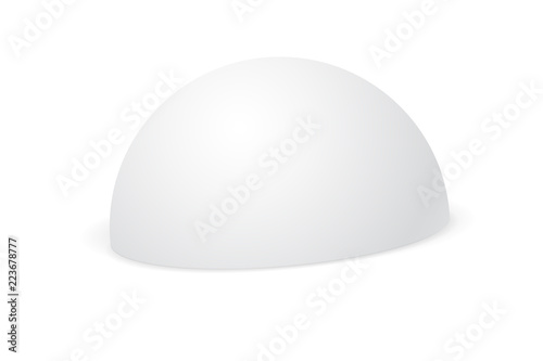 White hemisphere mockup. 3d template