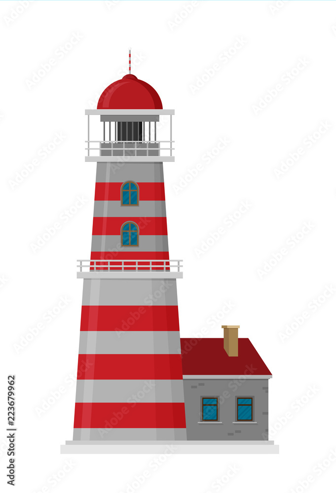 Flat vector lighthouse