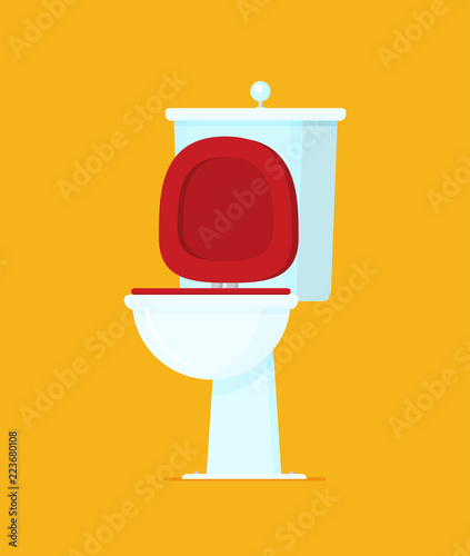 Toilet flat vector illustration