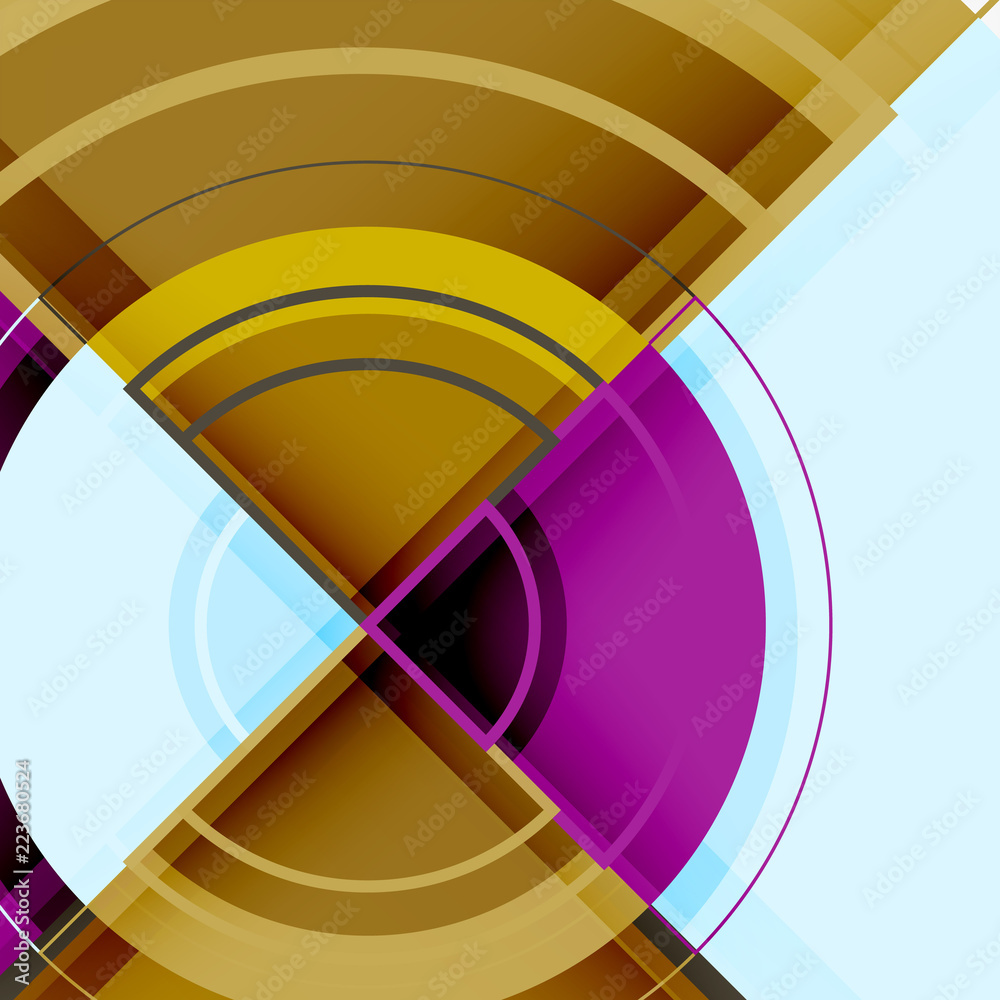 Obraz premium Creative circles geometric abstract background with 3d effect