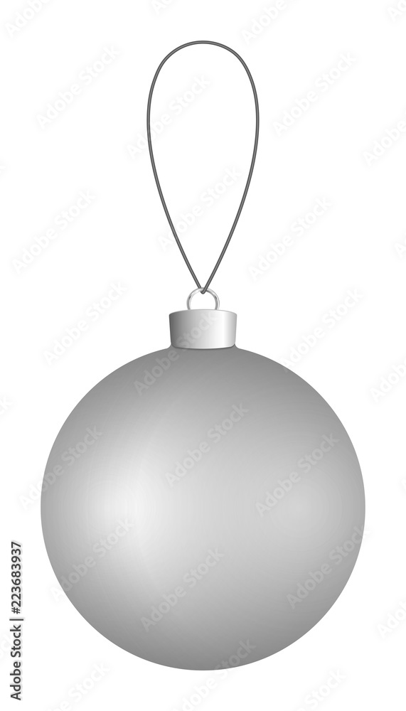 Light gray Christmas ball hanging on a thread. Vector EPS 10 Light gray Christmas ball hanging on a thread. Vector EPS 10