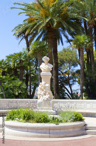 Monte Carlo, Monaco, monument to the composer Hector Berlioz .the monument is located near the Opera house of Monte Carlo. photo