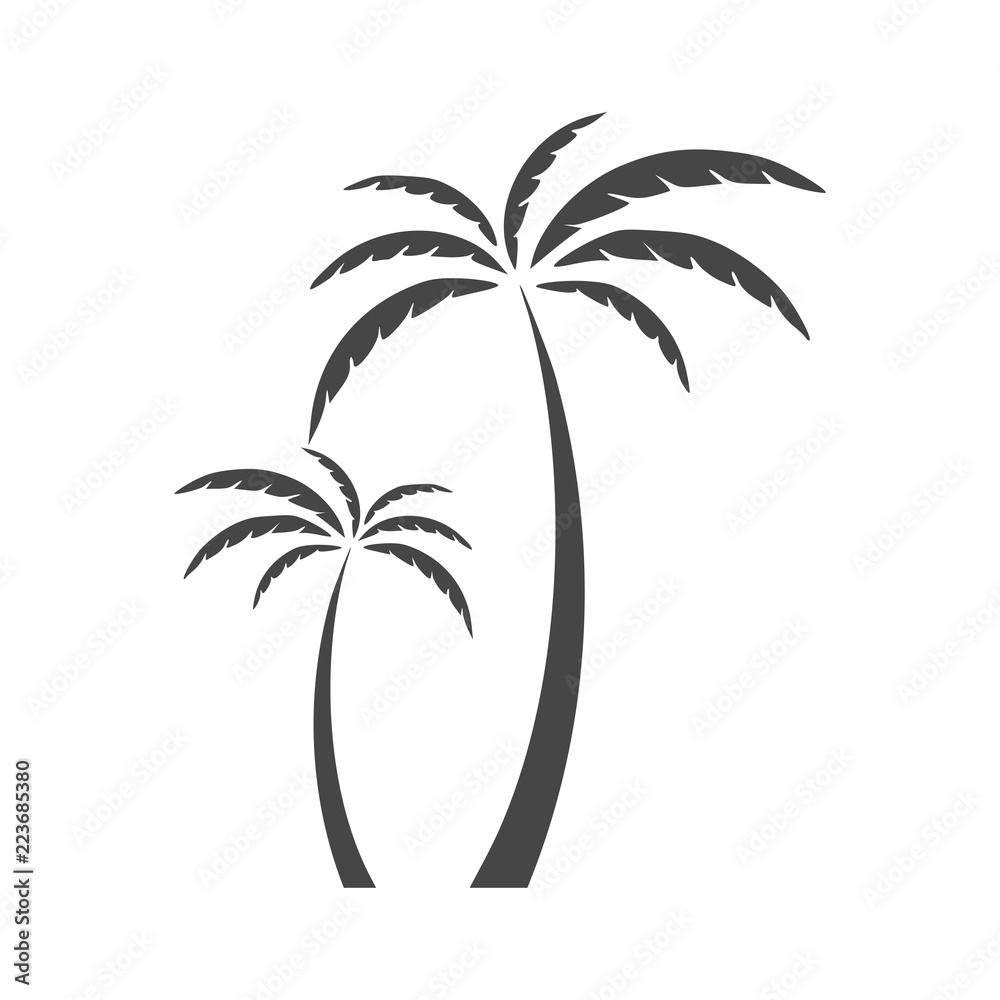 Fototapeta premium Silhouette palm tree, Palm tree icon 