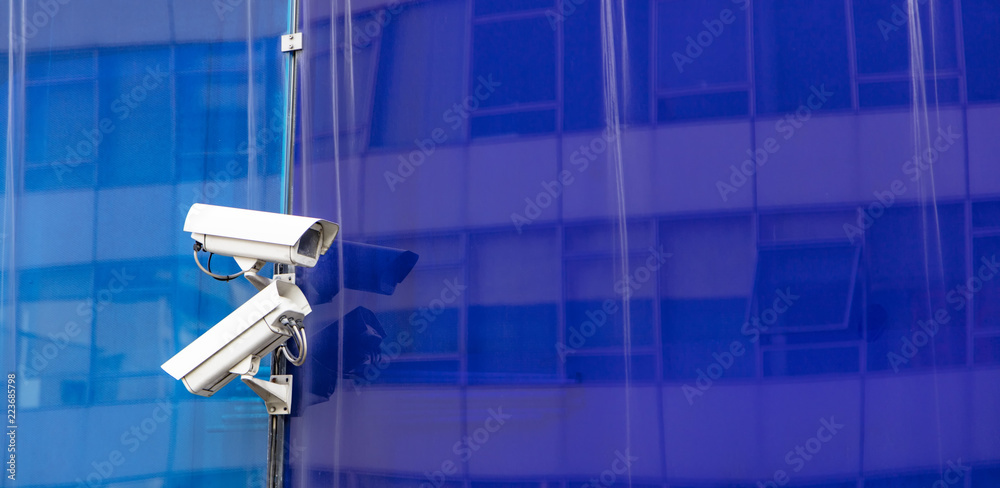 surveillance camera on building surveillance camera on building