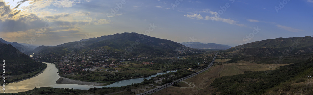 Kira and Aragvi, panoramic view near Mtskheta, Georgia Tbilisi, Georgia