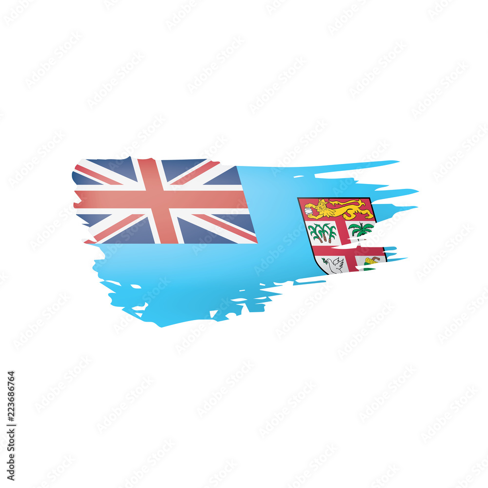 Fototapeta premium Fiji flag, vector illustration on a white background.