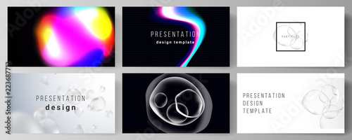 The vector layout of the presentation slides design business templates. SPA and healthcare design, sci-fi technology background. Abstract futuristic or medical consept backgrounds to choose from