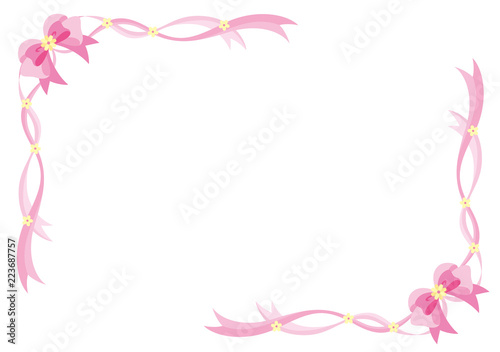 コーナーリボンフレーム ピンク Stock Vector Adobe Stock
